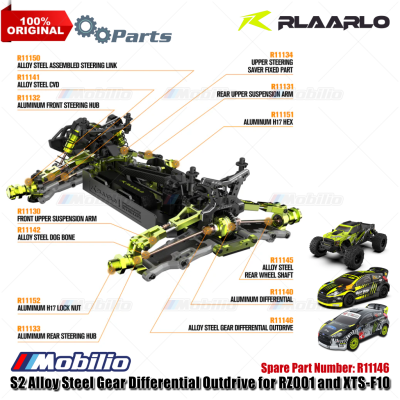Rlaarlo Part #R11146 S2 Alloy Steel Gear Differential Outdrive For RZ001 and XTS-F10