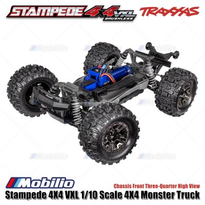 Traxxas Stampede VXL 1/10 Scale 4X4 Monster Truck Fully-Assembled Waterproof RTR with TQi TSM