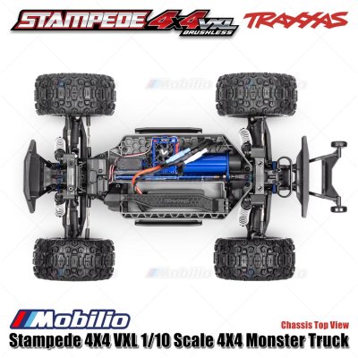 Traxxas Stampede VXL 1/10 Scale 4X4 Monster Truck Fully-Assembled Waterproof RTR with TQi TSM