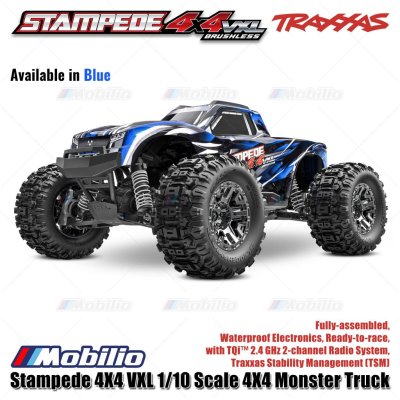 Traxxas Stampede VXL 1/10 Scale 4X4 Monster Truck Fully-Assembled Waterproof RTR with TQi TSM