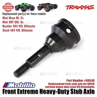 Traxxas Part #9054X Front Extreme Heavy-Duty Stub Axle for 9051X Steel CV Driveshafts RC Mini Maxx BL-2S Mini XRT VXL-3S