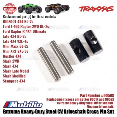 Traxxas Part #9059X Extreme Heavy-Duty Steel CV Driveshaft Cross Pin Set RC Mini Maxx BL-2S Mini XRT VXL-3S