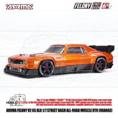 Arrma 1/7 Felony V2 6S BLX Street Bash All-Road Musle Car Spektrum RTR