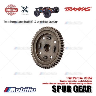 Traxxas Part #9652 52-Tooth Steel Spur Gear (1.0 metric pitch) Fits Sledge Center Differential for RC Sledge