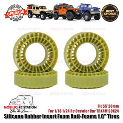 Silicone Rubber Insert Foam Anti-Foams 1.0'' Tires 1/18 1/24 RC Crawler Car TRX4M SCX24