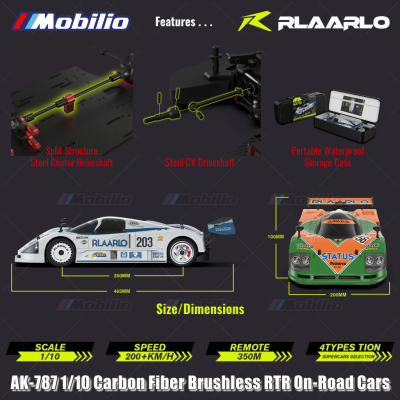 Rlaarlo AK-787 Professional Supercar Carbon Fiber Brushless RTR 2.4GHz On-Road Cars Remote Control