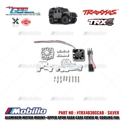 GPM Part #TRX4038GCAB Aluminum Motor Mount Upper Spur Gear Case Cover with Cooling Fan Traxxas TRX-4 Trail Crawler