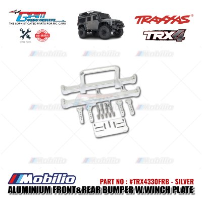 GPM Part #TRX4330FRB Aluminium Front and Rear Bumper with Winch Plate Traxxas TRX-4 Defender Trail Crawler