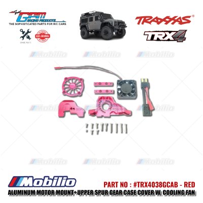 GPM Part #TRX4038GCAB Aluminum Motor Mount Upper Spur Gear Case Cover with Cooling Fan Traxxas TRX-4 Trail Crawler
