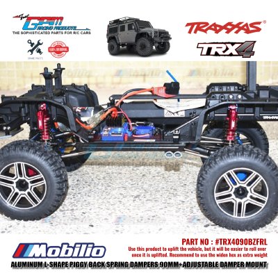 GPM Part #TRX4090BZFRL Aluminum L-shape Piggy Back Spring Dampers 90mm Adjustable Damper Mount Traxxas TRX-4 Crawler