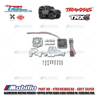 GPM Part #TRX4038GCAB Aluminum Motor Mount Upper Spur Gear Case Cover with Cooling Fan Traxxas TRX-4 Trail Crawler