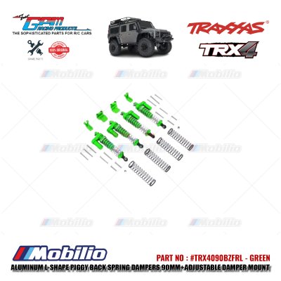 GPM Part #TRX4090BZFRL Aluminum L-shape Piggy Back Spring Dampers 90mm Adjustable Damper Mount Traxxas TRX-4 Crawler