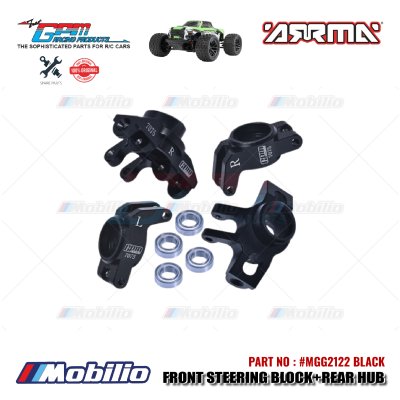 GPM Part #MGG2122 Alloy Front Steering Block + Rear Hub (Larger Inner Bearings) RC Arrma Granite Typhon Grom Mega Monster Truck