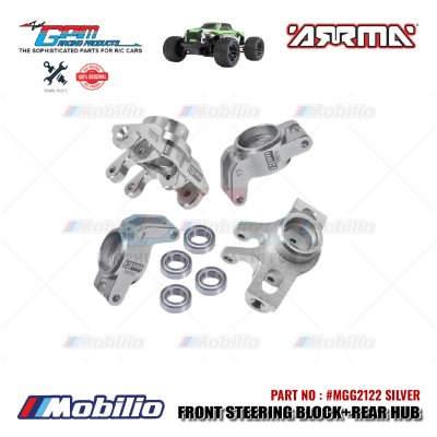 GPM Part #MGG2122 Alloy Front Steering Block + Rear Hub (Larger Inner Bearings) RC Arrma Granite Typhon Grom Mega Monster Truck