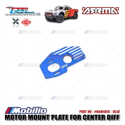 GPM Part #MAM4018 Aluminum Motor Mount Plate Center Differential Larger Inner Bearings Arrma 1/8 Mojave 4X4 4S BLX Desert Truck