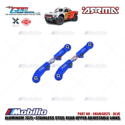 GPM Part #MAM4057S Aluminum and Stainless Steel Rear Upper Adjustable Links Arrma 1/8 Mojave 4X4 4S BLX Desert Truck