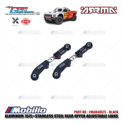 GPM Part #MAM4057S Aluminum and Stainless Steel Rear Upper Adjustable Links Arrma 1/8 Mojave 4X4 4S BLX Desert Truck