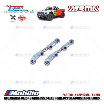 GPM Part #MAM4057S Aluminum and Stainless Steel Rear Upper Adjustable Links Arrma 1/8 Mojave 4X4 4S BLX Desert Truck