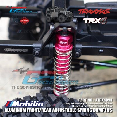 GPM Part #TRX4090 Aluminum Front / Rear Adjustable Spring Dampers Shock Traxxas TRX-4 TRX-6 Trail Crawler