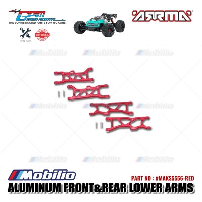 GPM Part #MAKS5556 Aluminum Front and Rear Lower Arms Set Arrma Kraton 4X4 4S BLX Monster Truck