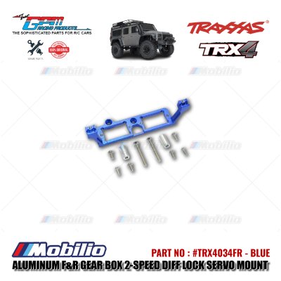 GPM Part #TRX4034FR Aluminum Front Rear Gear Box 2-speed Differential Lock Servo Mount Traxxas TRX-4 TRX-6 Trail Crawler