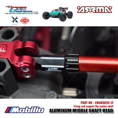 GPM Part #MAKS025/JT Aluminum Middle Shaft Head RC Upgrade Arrma 1/10 Kraton Vortexs Outcast 4x4 Stadium Truck