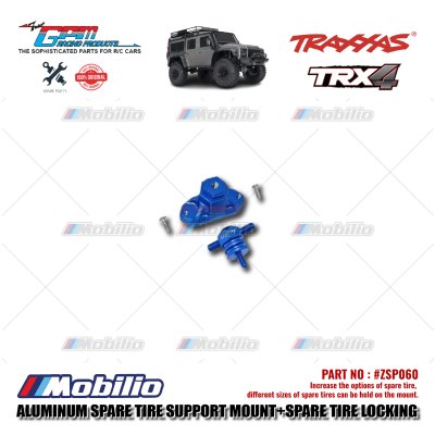 GPM Part #ZSP060 Aluminum Spare Tire Support Mount and Spare Tire Locking for 1/10 Crawlers RC Traxxas TRX4 Axial SCX10