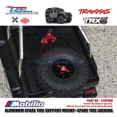 GPM Part #ZSP060 Aluminum Spare Tire Support Mount and Spare Tire Locking for 1/10 Crawlers RC Traxxas TRX4 Axial SCX10