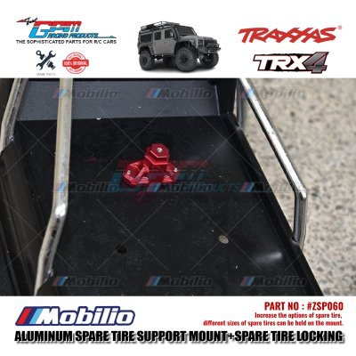 GPM Part #ZSP060 Aluminum Spare Tire Support Mount and Spare Tire Locking for 1/10 Crawlers RC Traxxas TRX4 Axial SCX10