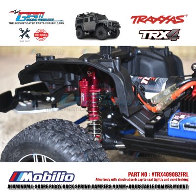 GPM Part #TRX4090BZFRL Aluminum L-shape Piggy Back Spring Dampers 90mm Adjustable Damper Mount Traxxas TRX-4 Crawler