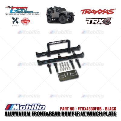 GPM Part #TRX4330FRB Aluminium Front and Rear Bumper with Winch Plate Traxxas TRX-4 Defender Trail Crawler
