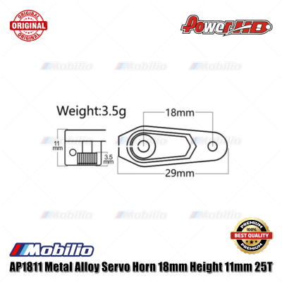 Power HD AP1811 Metal Alloy Servo Horn 18mm Height 11mm 25T for Steering RC Car