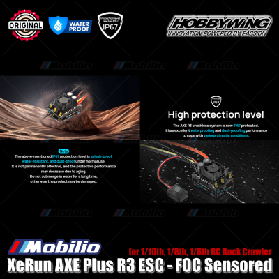 Hobbywing XeRun AXE Plus R3 ESC Brushless FOC Sensored #30113201 for 1/10 1/8 1/6 RC Rock Crawler