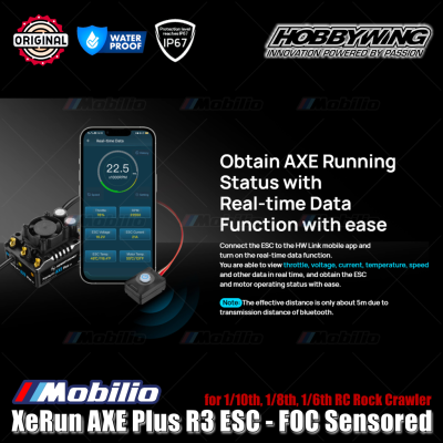 Hobbywing XeRun AXE Plus R3 ESC Brushless FOC Sensored #30113201 for 1/10 1/8 1/6 RC Rock Crawler