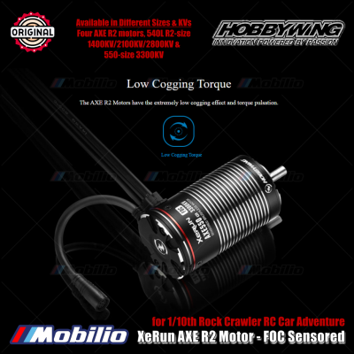 Hobbywing XeRun AXE R2 Motor 540 550 - FOC Sensored for 1/10th Rock Crawler RC Car Adventure