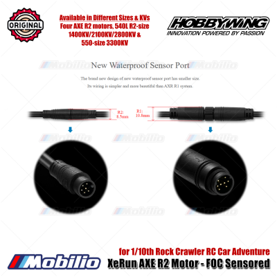 Hobbywing XeRun AXE R2 Motor 540 550 - FOC Sensored for 1/10th Rock Crawler RC Car Adventure