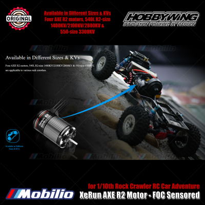 Hobbywing XeRun AXE R2 Motor 540 550 - FOC Sensored for 1/10th Rock Crawler RC Car Adventure