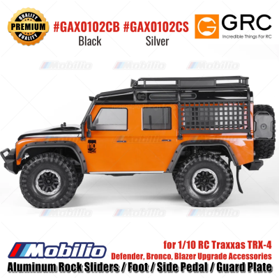 GRC Aluminum Rock Sliders / Foot / Side Pedal / Guard Plate for 1/10 RC Traxxas TRX-4 Defender Bronco Blazer Upgrade Accessories #GAX0102CB #GAX0102CS