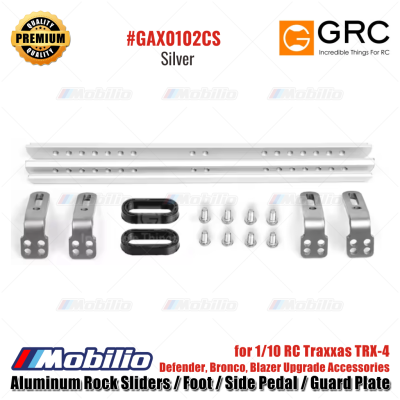 GRC Aluminum Rock Sliders / Foot / Side Pedal / Guard Plate for 1/10 RC Traxxas TRX-4 Defender Bronco Blazer Upgrade Accessories #GAX0102CB #GAX0102CS