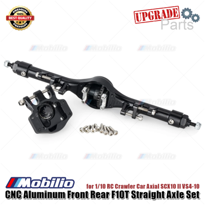 Upgrade Part CNC Aluminum Front Rear F10T Straight Axle Set for 1/10 RC Crawler Car Axial SCX10 II VS4-10