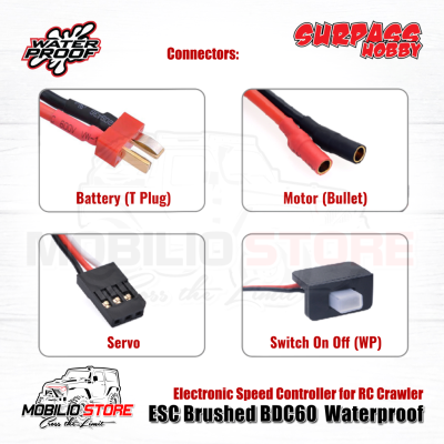 Surpass Hobby Crawler ESC Brushed BDC60 60A Waterproof for RC Car
