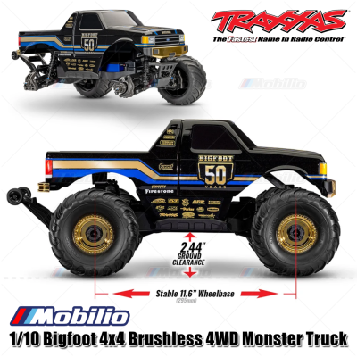 Traxxas 67134-1 1/10 Bigfoot 4x4 Brushless 4WD Monster Truck 50th Anniversary Limited Edition RTR EP w/ TQ 2.4 GHz Radio System