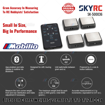 SKYRC Part #SK-500036 Bluetooth Corner Weight System for 1/8 1/10 1/12 RC Car