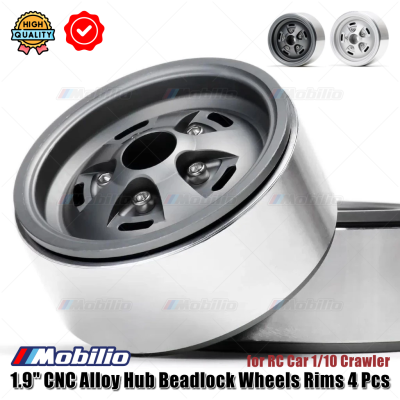 Upgrade 1.9" CNC Alloy Hub Beadlock Wheels Rims 4 Pcs Classic Defender Rostyle for RC Car 1/10 Crawler