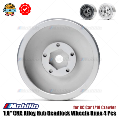 Upgrade 1.9" CNC Alloy Hub Beadlock Wheels Rims 4 Pcs Classic Defender Rostyle for RC Car 1/10 Crawler