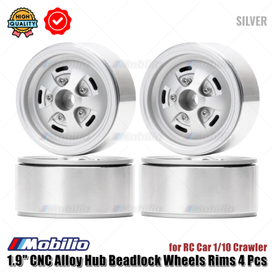 Upgrade 1.9" CNC Alloy Hub Beadlock Wheels Rims 4 Pcs Classic Defender Rostyle for RC Car 1/10 Crawler