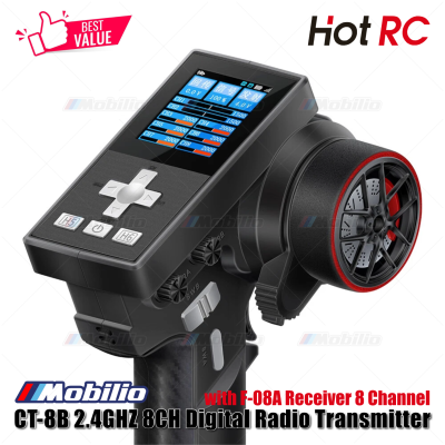 HotRC CT-8B 2.4GHZ 8CH Digital Radio Transmitter with F-08A Receiver 8 Channel for RC Car Boat Tank