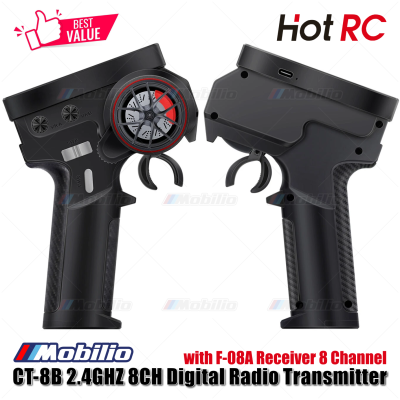 HotRC CT-8B 2.4GHZ 8CH Digital Radio Transmitter with F-08A Receiver 8 Channel for RC Car Boat Tank