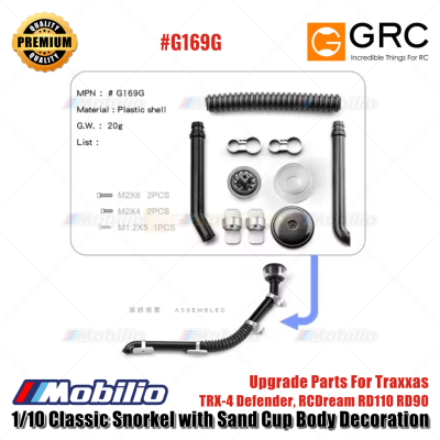 GRC 1/10 Classic Snorkel with Sand Cup Body Decoration Upgrade Parts for Traxxas TRX-4 Defender RCDream RD110 RD90 #G169C #G169G