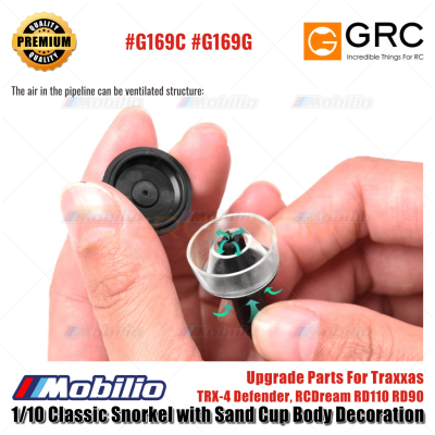 GRC 1/10 Classic Snorkel with Sand Cup Body Decoration Upgrade Parts for Traxxas TRX-4 Defender RCDream RD110 RD90 #G169C #G169G